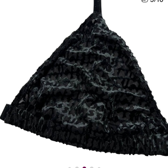 SKIMS Velvet Burnout 🔥 Logo Triangle Bralette in SOOT 🖤 Size XL - Picture 5 of 11